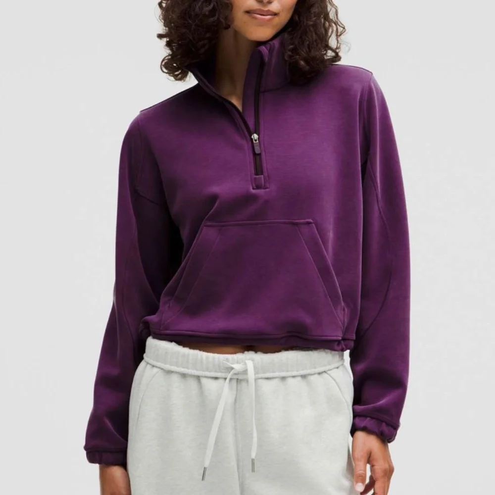 💜 Lululemon | Brushed Softstreme Half Zip | Dramatic Magenta | Size 10 💜 - Picture 1 of 9